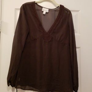 Ann Taylor Loft brown blouse